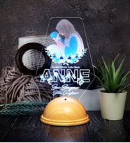 Kişiye Özel Tesettürlü Anneye Hediye Led Lamba, Anne Adayına Özel Tasarımlı İlk Anneler Günü Hediyesi