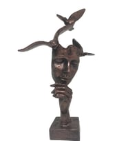 Kuşlu Adam Biblo Antik Kızıl 31x21cm