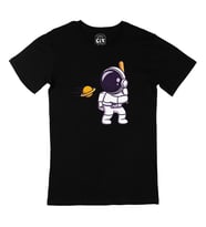 Astronot ve Beyzbol Siyah Tişört
