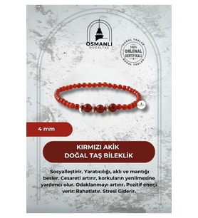 Kırmızı Akik 4mm Doğal Taş Bileklik