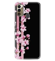 Tecno Spark 7T Kılıf Resimli Desenli Baskılı Silikon Kılıf Pink Flowers 3 1393