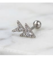 FerizZ 316L Çelik Zirkon Taşlı Ağaç Piercing PRC-192
