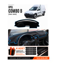 OPEL COMBO B (1992-2000) Uyumlu Torpido Örtüsü Torpido Kılıfı - Siyah Mavi