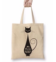 Meu Pretinho Basico Cat Kedi Bez Çanta Uzun Saplı