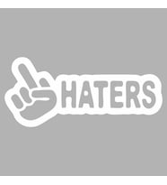 Haters Araba Sticker siyah 15x6 CM (Beyaz)