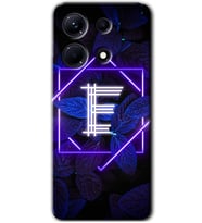 İnfinix Note 30 Pro Kılıf HD Desen Baskılı Kılıf - Dark Neon Yaprak E Harfi