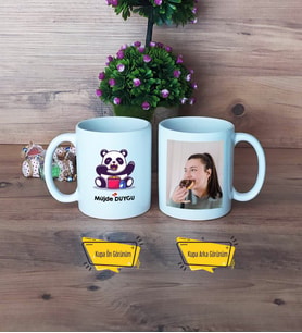 Sevimli Panda Kupa Bardak Beyaz Fotoğraflı Doğum Günü Hediyesi