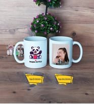 Sevimli Panda Kupa Bardak Beyaz Fotoğraflı Doğum Günü Hediyesi
