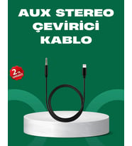 Lightning to 3.5mm Aux Ses Dönüştürücü Kablo 1 Metre Stereo Uyumlu