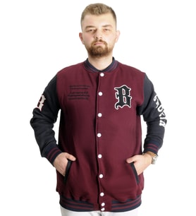 Mode XL Büyük Beden Erkek Kolej Mont Brooklyn 23627 Mürdüm