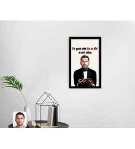 BK Gift Kişiye Özel Godfather Baba Karikatürlü Dekoratif Ahşap Siyah Çerçeveli Tablo-9