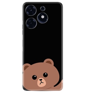 Tecno Spark 10 Pro Kılıf Resimli Desenli Silikon Platinium Series Hello Bear 1905