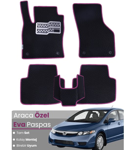 HONDA CİVİC FD6 SEDAN-(2006-2011) Uyumlu EVA Paspas Tam Set–Araca Özel,Su Geçirmez