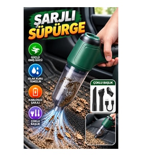 Mini Şarjlı Süpürge Kablosuz Çok Fonksiyonlu Islak Kuru Temizlik Cihazı