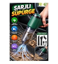 Mini Şarjlı Süpürge Kablosuz Çok Fonksiyonlu Islak Kuru Temizlik Cihazı