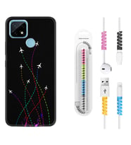 Realme C11 C21 C21Y C25Y C11 2021 Kılıf Kablo Koruma Spiral Silikon Line Planet 1736