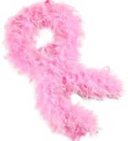 Pembe Renk Kabarık Kalın Otriş Boa Tüy 6 cm Genişlik 180-200 cm Uzunluk