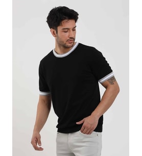 Dufy Siyah Erkek Slim Fit Düz O Yaka Kazak - 104656