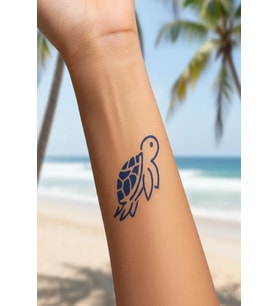 Kaplumbağa 5 cm Minimal geçici Dövme Yarı Kalıcı Geçici Dövme