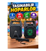 6.5 İnç 1283 Kablosuz Bluetooth Hoparlör 15W TWS Destekli Taşınabilir Ses Sistemi