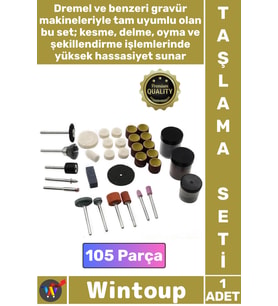 #Taşlama Gravür Seti Matkap Dramel Makine Kalıpçı Taşlama Zımparalama Polisaj Fırçalama 105 Parça