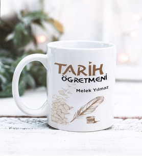 Tarih Öğretmeni Tasarımlı Kişiye Özel Kupa Bardak (Beyaz)