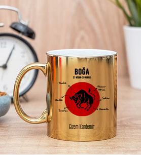 Kişiye Özel Boğa Burcuna Hediye Gold Kupa Bardak