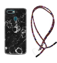 Oppo A5S A15 A16 A54 A55 A73 A74 Kılıf Boyun Asklı Rasta Silikon Black Hole Marble 1387