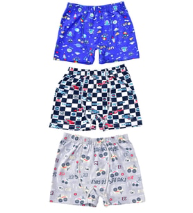Erkek Çocuk 254 Desenli 3'lü Boxer RENKLİ