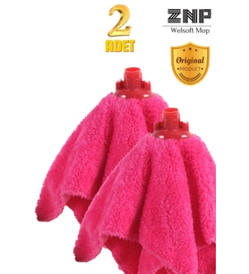 Welsoft Balerin Mop Yedek Başlıklı 2 Adet Pembe Mop, Papas 45x60