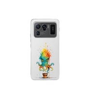 Xiaomi Mi 11 Ultra ile uyumlu Splash ahtapot tasarımlı şeffaf silikon kılıf