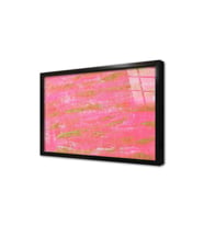 Pembe Soyut Çerçeveli Cam Tablo