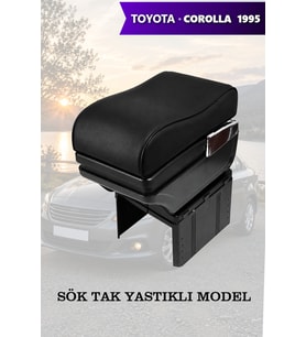Corolla 1995 kol dayama Yastıklı geniş model Siyah Lüks Deri