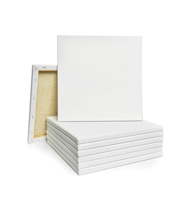 20x20cm 5'li Kare Set Arkadan Zımbalı Yüksek Kaliteli Astarlı Hazır Tuval Boş Kanvas Tablo
