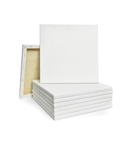 20x20cm 5'li Kare Set Arkadan Zımbalı Yüksek Kaliteli Astarlı Hazır Tuval Boş Kanvas Tablo