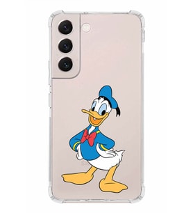 Samsung Galaxy S22 Uyumlu Köşe Korumalı Antişok  Kapak Donald Duck Tasarımlı Şeffaf  Kılıf