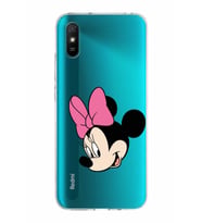 Xiaomi Redmi 9A Uyumlu Kapak Minnie Mouse Tasarımlı Şeffaf Silikon Kılıf
