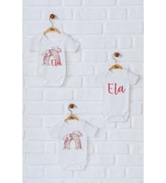 Pia Baby Premium %100 Pamuk İsme Özel Organik Baskılı Üçlü Set Çıtçıtlı Bebek Body Zıbın Modelleri 5042-18 (Ekru)