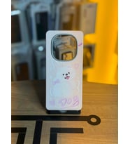 Redmi Note 14 Pro Uyumlu Özel Tasarım Sevimli Figürlü Deri Dokulu Telefon Kılıfı (Pembe)