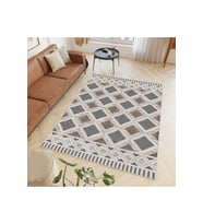 Rovigo Home Dijital Baskı Yıkanabilir Kaymaz Taban Salon Halısı RVG0480 (Gri)