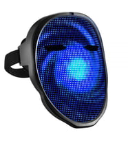 Uygulama Destekli LED Maske Çok Renkli Led Işıklı Şarjlı Parti Maskesi Kablosuz Uygulamalı Yılbaşı Düğün Eğlence HJ-SALM01 (Siyah)