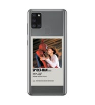 Samsung Galaxy A21S Uyumlu Spider Man Minimalist Poster Desenli Şeffaf Telefon Kılıfı