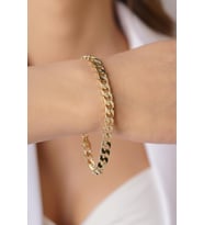 14 Ayar Altın Gurmet Zincir Bileklik 6.80 mm (Sarı)