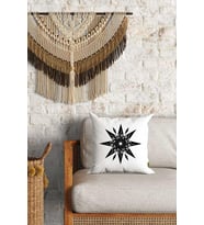 Zodyak Pusula Desenli Çift Yön Dijital Baskılı Dekoratif Kırlent Kılıfı Yastık Kılıfı 39x39cm