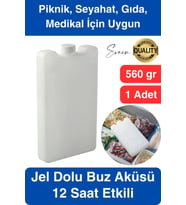 12 Saat Süreli 560 gr Jel Dolu Buz Aküsü Plastik Soğuk Zincir Gıda Yiyecek Uzun Süre Koruma 1 Adet