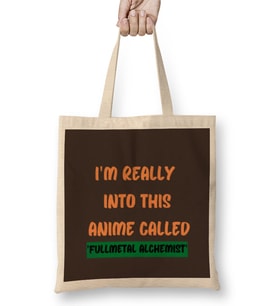 Anime And Manga Quotes- Style Lover Sayings Word Gift Bez Çanta Uzun Saplı