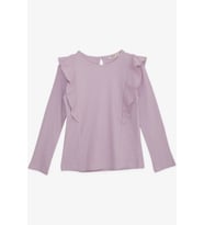 Breeze Kız Çocuk Uzun Kollu Bluz Fırfırlı 4-8 Yaş, Açık Lila