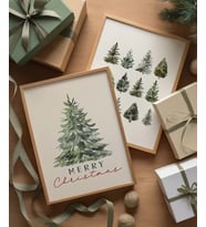 Çerçevesiz Poster Noel Çamı Rüyası 2'li (Çok Renkli)