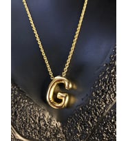Kadın Çelik Kolye - Balon (G) Harf Gold Renk • Sevgiliye • Eşe • Anneye • Arkadaşa Hediye Kolye