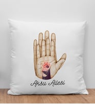 BK Gift Kişiye Özel Renkli Aile ve Pati Tasarımlı Beyaz Kırlent Yastık-2, Aile Hediyesi, Ev Dekorasyonu, Evcil Hayvan